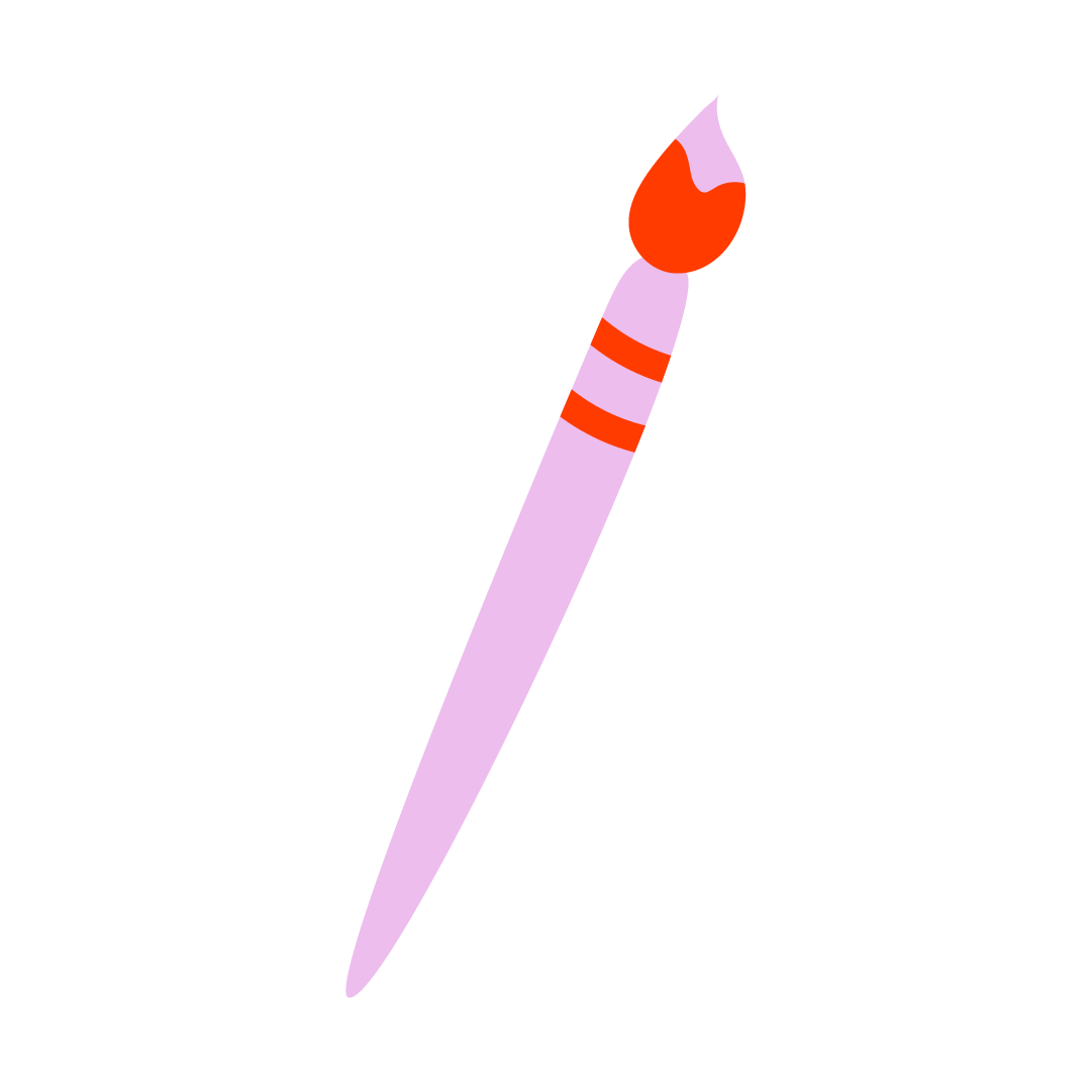 Illustration of a stylized hairpin with a red and pink design on a white background
