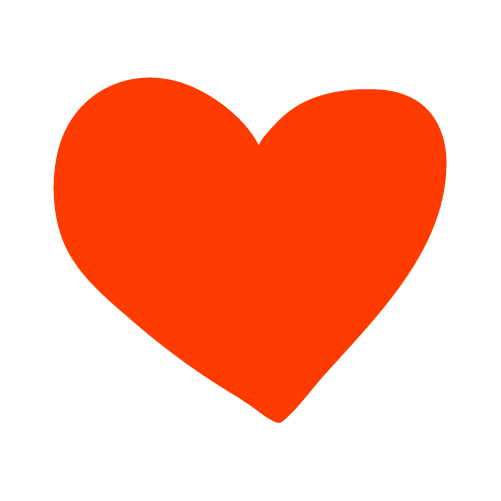 Red heart shape on a white background